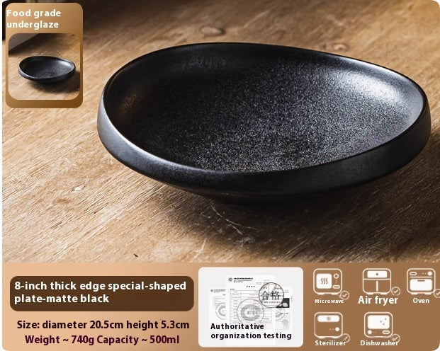 Japanese Style Commercial Hotel Tableware, Irregular Salad Bowls, Ceramic Plates