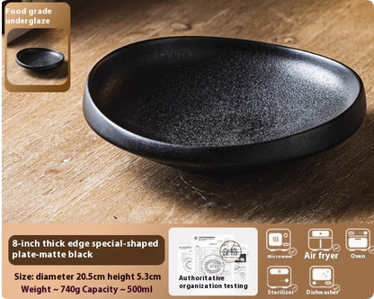 Japanese Style Commercial Hotel Tableware, Irregular Salad Bowls, Ceramic Plates