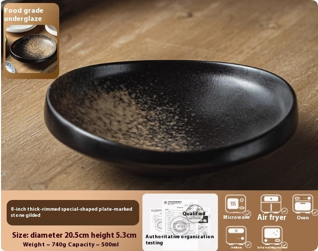 Japanese Style Commercial Hotel Tableware, Irregular Salad Bowls, Ceramic Plates