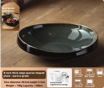 Japanese Style Commercial Hotel Tableware, Irregular Salad Bowls, Ceramic Plates