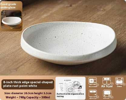 Japanese Style Commercial Hotel Tableware, Irregular Salad Bowls, Ceramic Plates