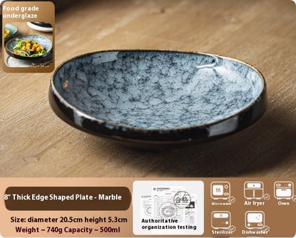 Japanese Style Commercial Hotel Tableware, Irregular Salad Bowls, Ceramic Plates